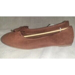 A New Day Women's Janie Ballet Flats Brown faux suede Sz: 10 NWT